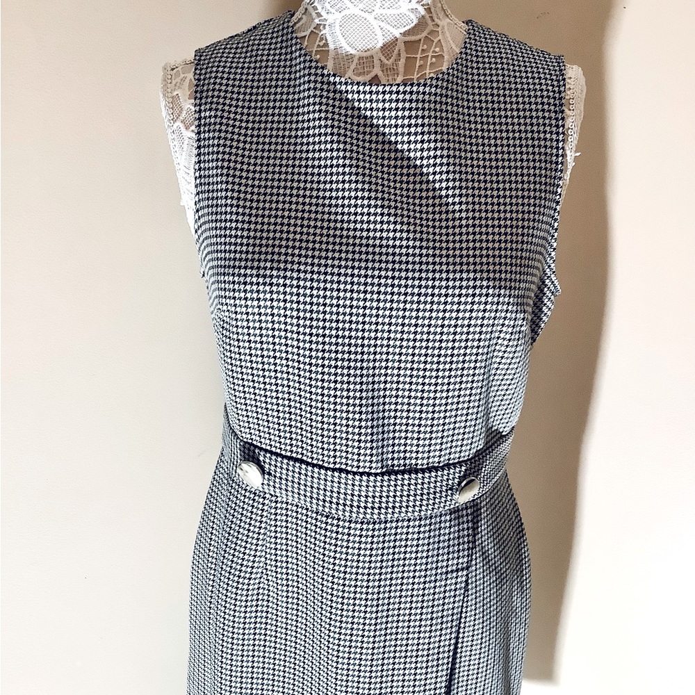 H&M Black and White Houndstooth Midi Dress